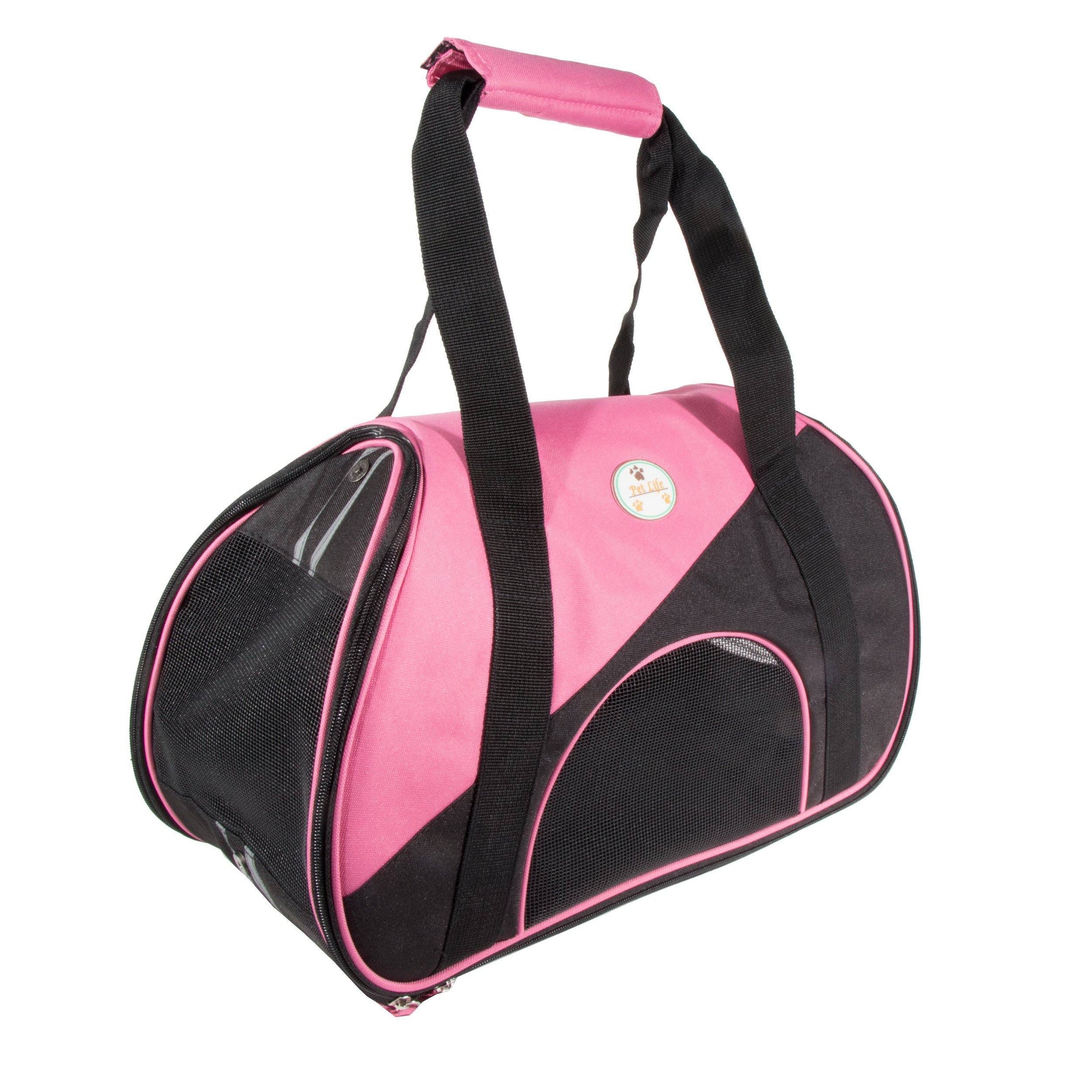 Pet Life ® 'Zip-N-Go' Airline Approved Contoured Fashion Designer Pet Dog Carrier - BIG FRENCHIES