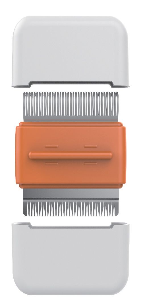 Pet Life ® 'Zipocket' 2-in-1 Underake and Stainless Steel Travel Grooming Pet Comb - BIG FRENCHIES