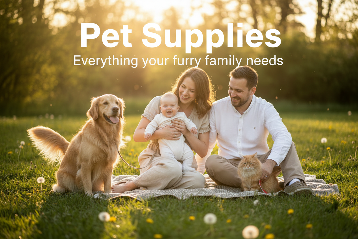 Pet Supplies Banner with Text
