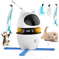 Automatic 3 in 1 Interactive Cat Toy with Laser and Feather for Indoor - BIG FRENCHIES