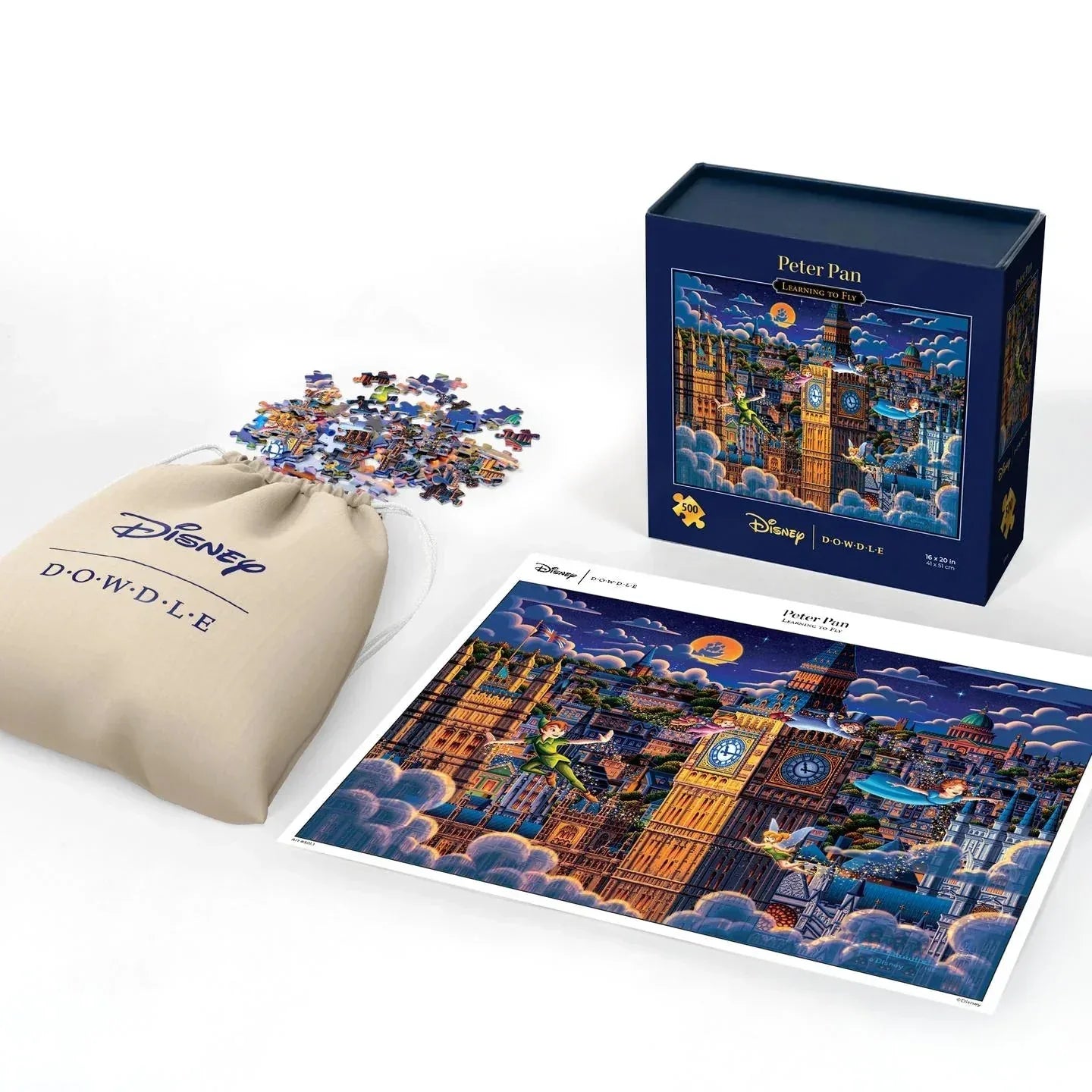 Peter Pan Learning to Fly 500 Piece Jigsaw Puzzle by Dowdle and Disney - BIG FRENCHIES