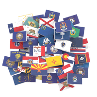 50 State Flags Pack - USA State Flags - Custom Printed 2x3 Tile - Made Using LEGO® Parts