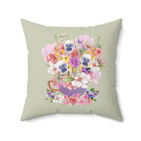 Pillow with Pansies in a Cup