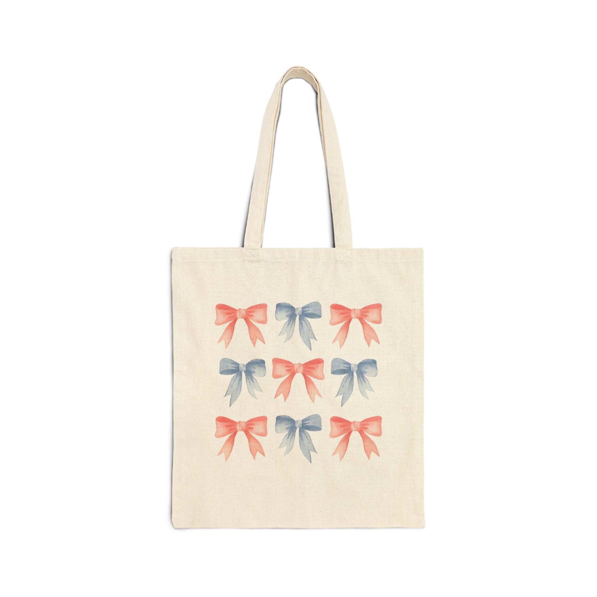 Pink and Blue Bow Tote Bag - BIG FRENCHIES