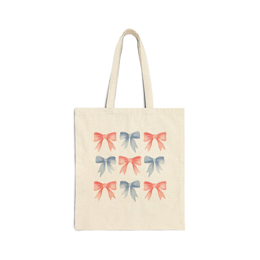Pink and Blue Bow Tote Bag - BIG FRENCHIES
