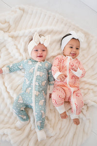 Pink Candy Cane (Convertible Zip Footies) - BIG FRENCHIES