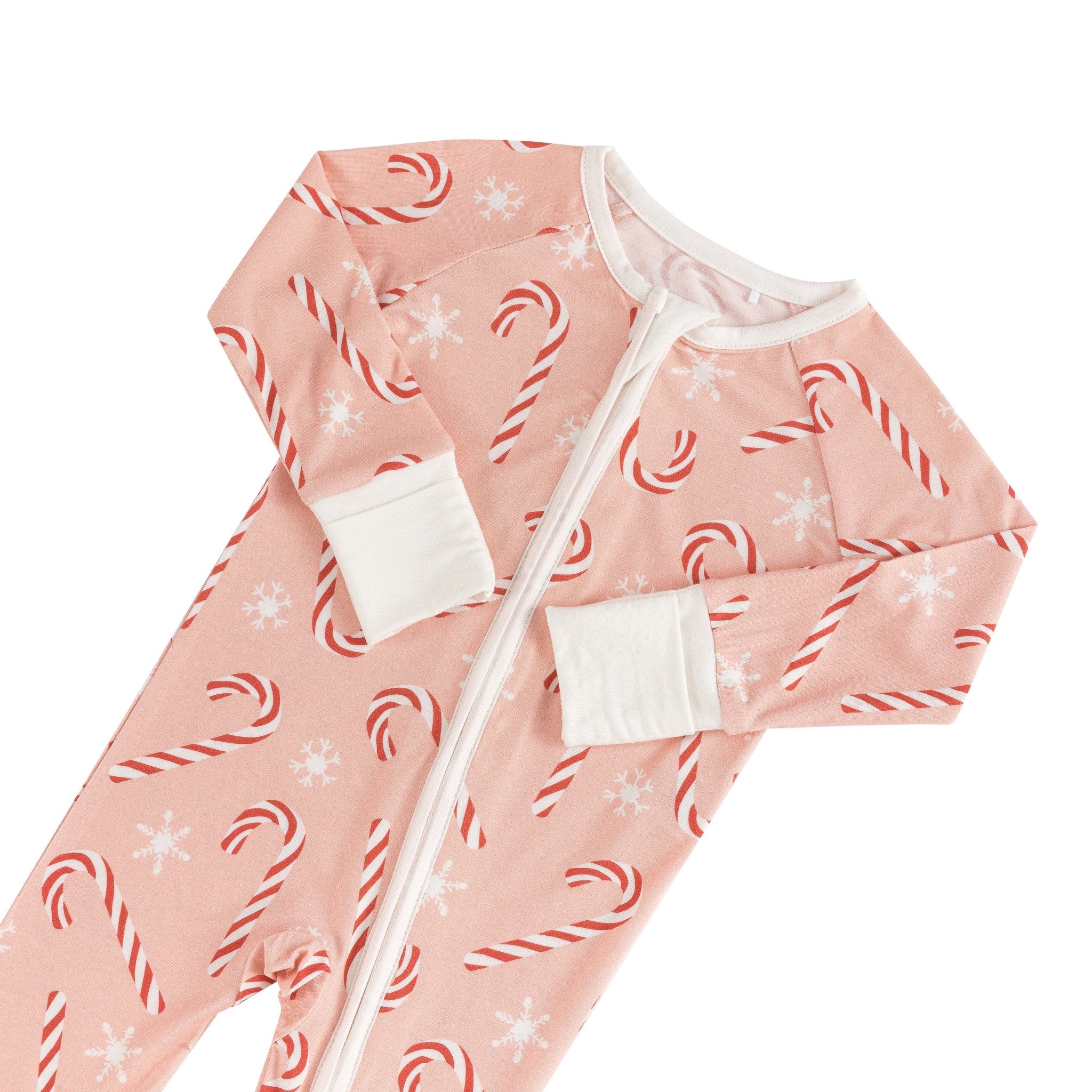 Pink Candy Cane (Convertible Zip Footies) - BIG FRENCHIES