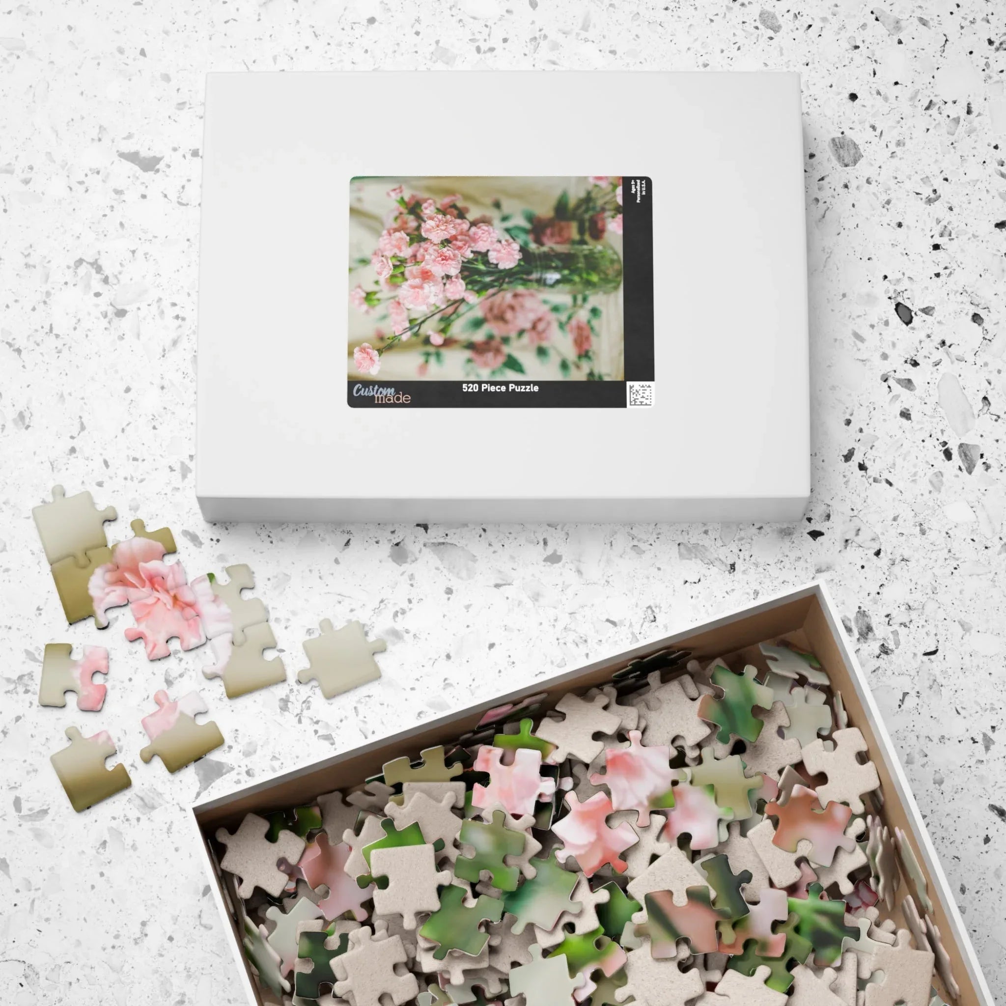 Pink Carnation Flower Puzzle - BIG FRENCHIES