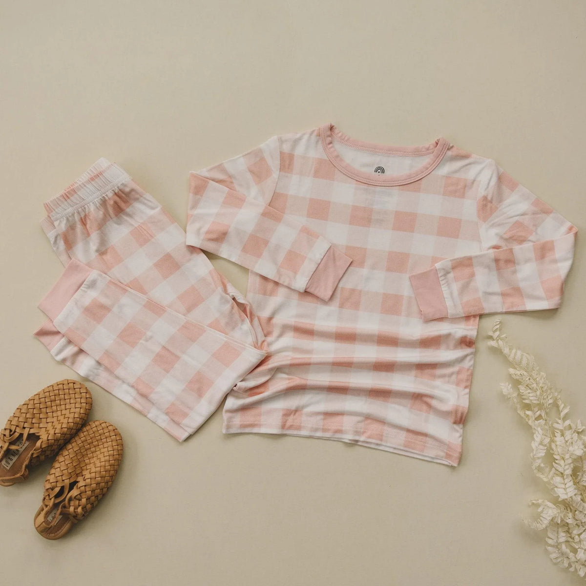 Pink Gingham 2pc Bamboo Pajamas - BIG FRENCHIES