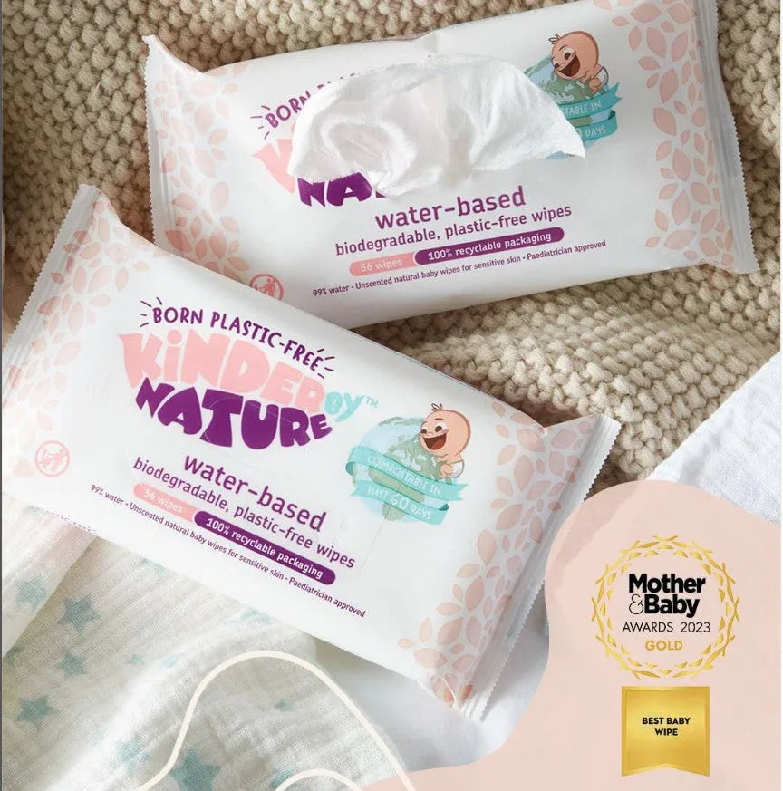Kinder by Nature 100% Biodegradable Water-Based Baby Wipes - 672 Count (12 packs of 56 wipes) - BIG FRENCHIES