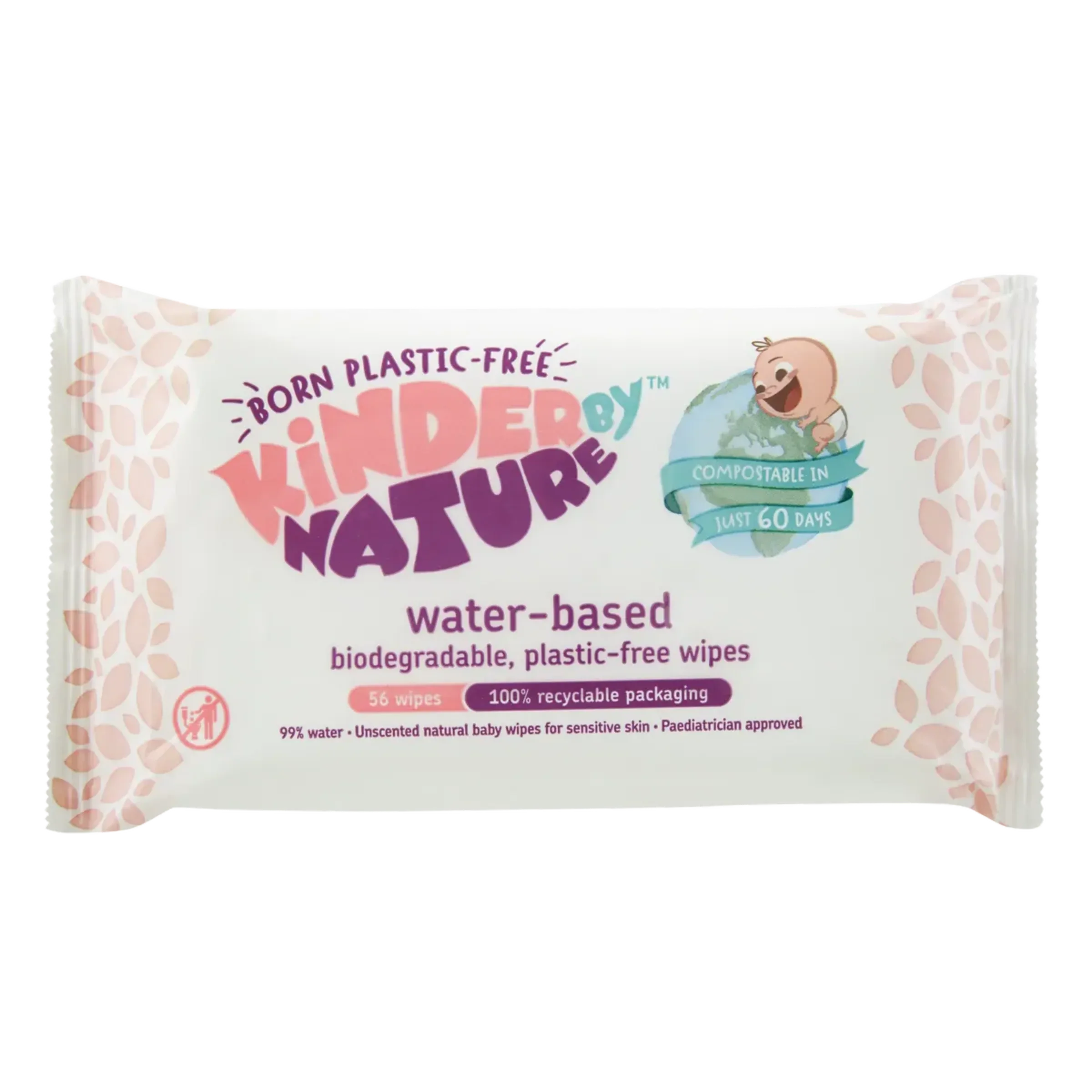 Kinder by Nature 100% Biodegradable Water-Based Baby Wipes - 672 Count (12 packs of 56 wipes) - BIG FRENCHIES