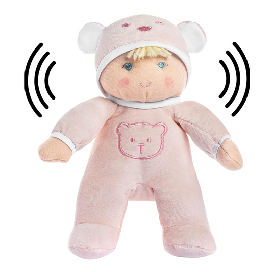 My First Baby Girl Doll in Pink with Rattle - BIG FRENCHIES