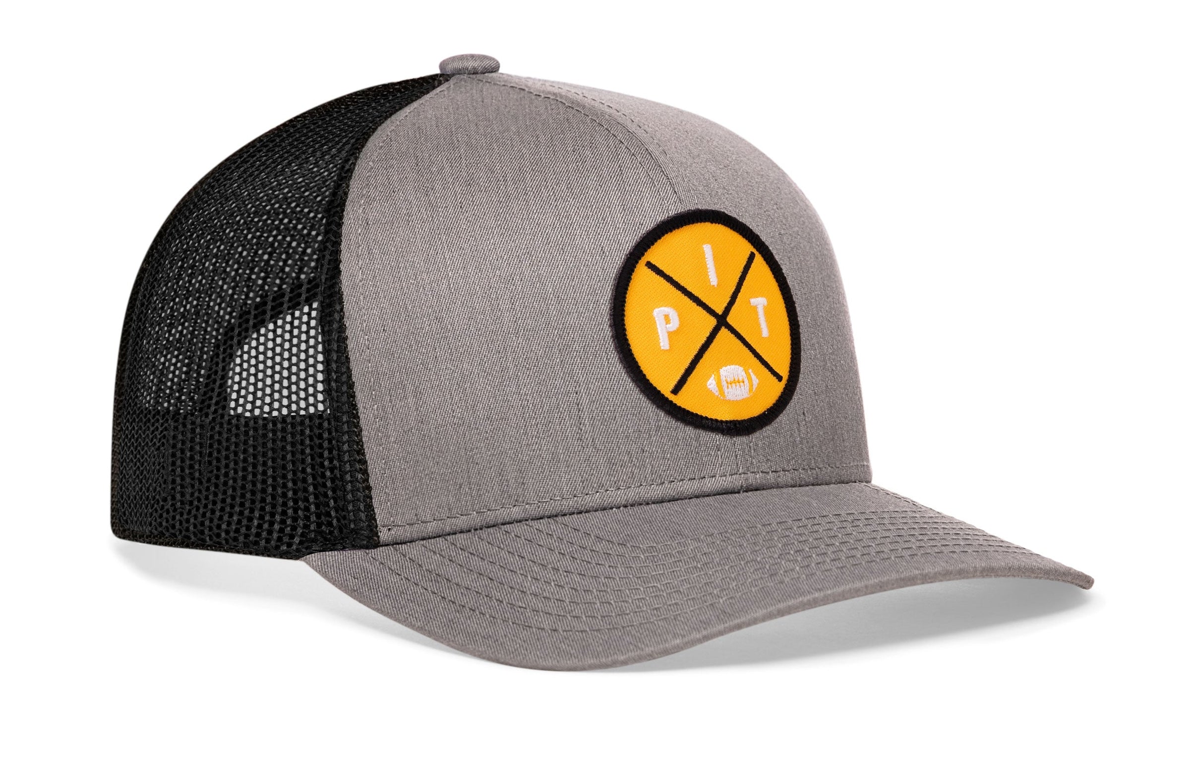 Pittsburgh Football Trucker Hat  |  Yellow PIT X Snapback