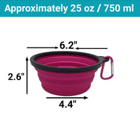 Mr. Peanut's 3 Pak XL (25oz) Collapsible Silicone Bowls with Color Matched Carabiner Clips - BIG FRENCHIES