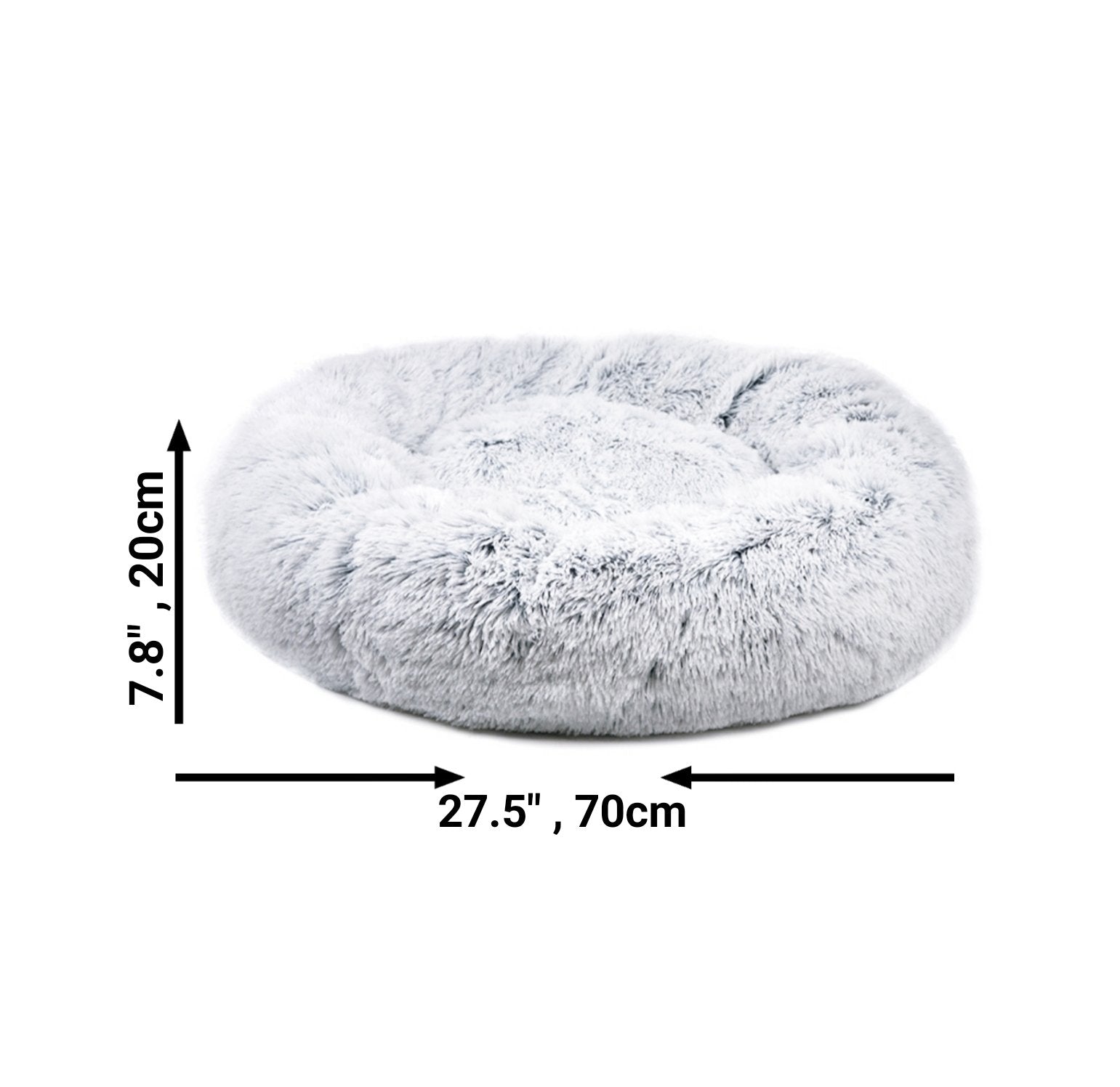 Mr. Peanut's 28" OrthoPlush® Pet Bed - Snowflake White Two Tone - BIG FRENCHIES