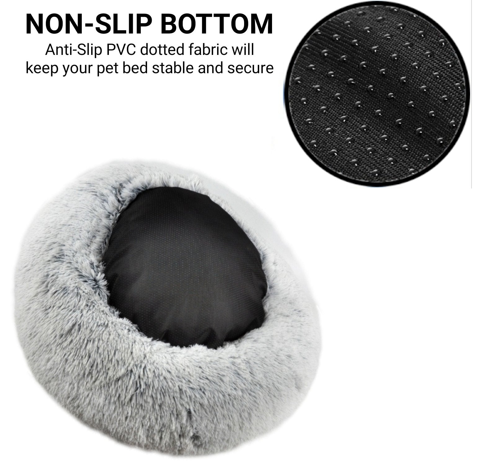 Mr. Peanut's 28" OrthoPlush® Pet Bed - Snowflake White Two Tone - BIG FRENCHIES