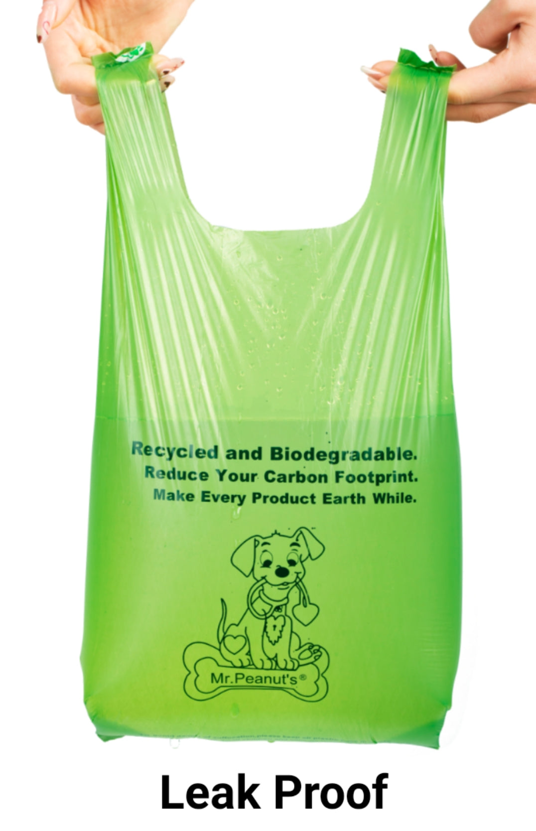 Mr. Peanut's XL Pooper Scooper Sized 13X11" BioDegradable BioPlastic Recycled Plant Based Waste Bags - 160 Count - BIG FRENCHIES