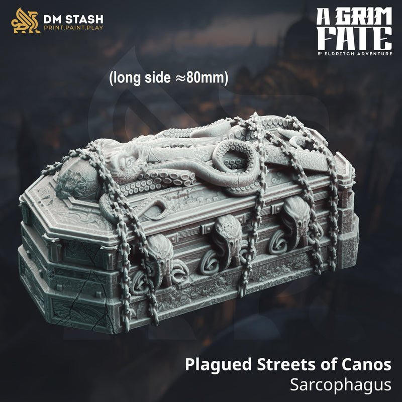 Plagued Streets of Canos: Sarcophagus (Terrain)-3D Printed Miniatures-BIG FRENCHIES-All Systems Go Games
