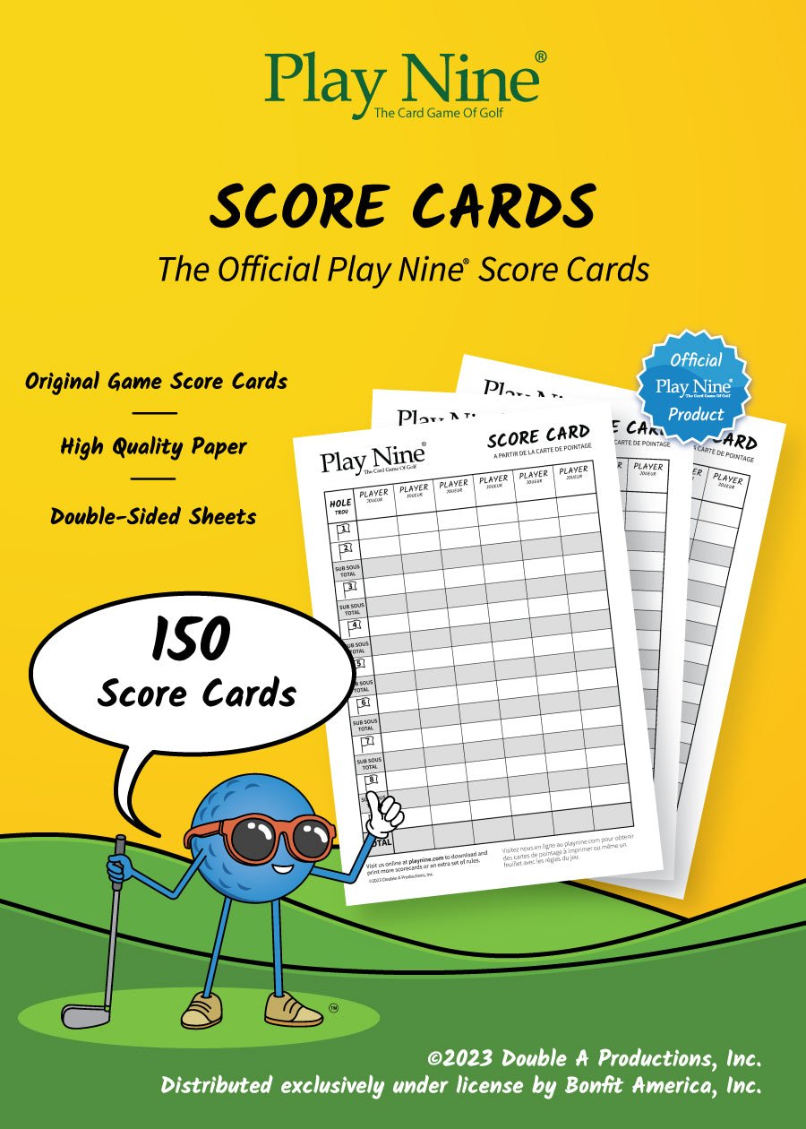 Original Play Nine: Scorecard Sheet Pad | 3 Pack | 150 Sheets