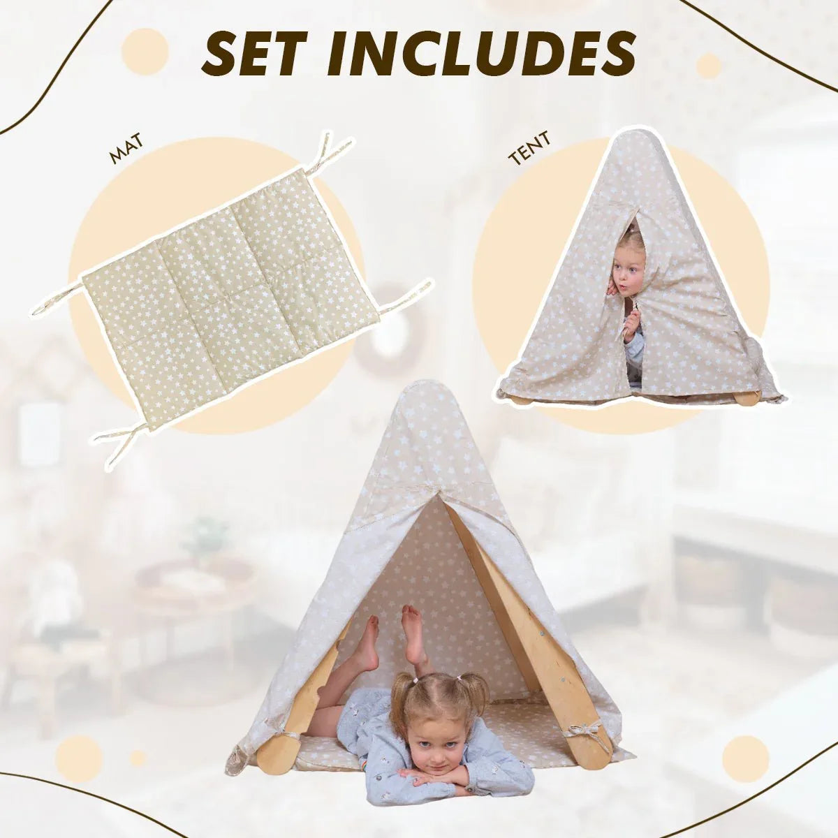 Play Tent Cover with Mat for Climbing Triangle Ladder - BIG FRENCHIES