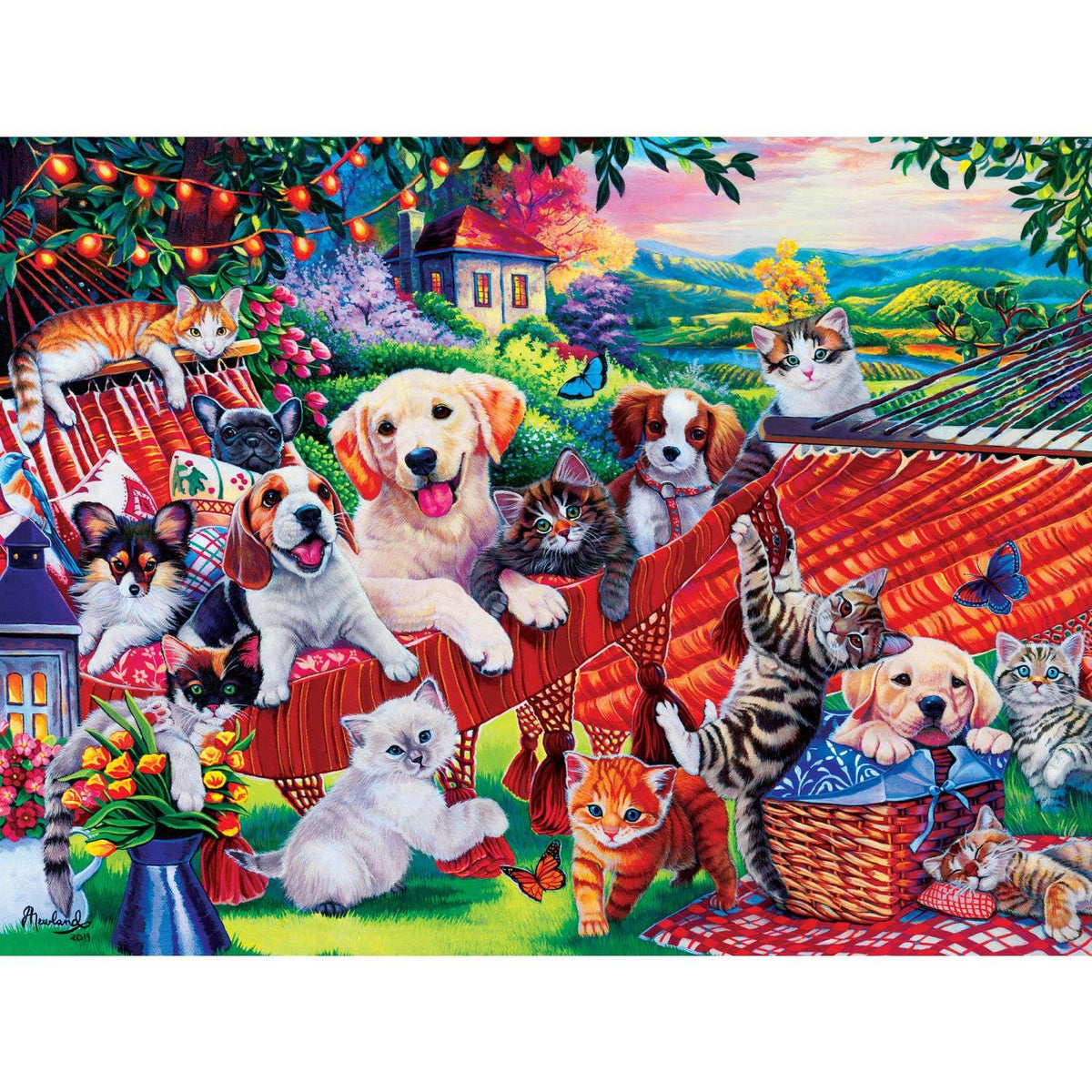 Playful Paws A Lazy Afternoon 300 Piece Puzzle | Masterpieces Puzzles - BIG FRENCHIES