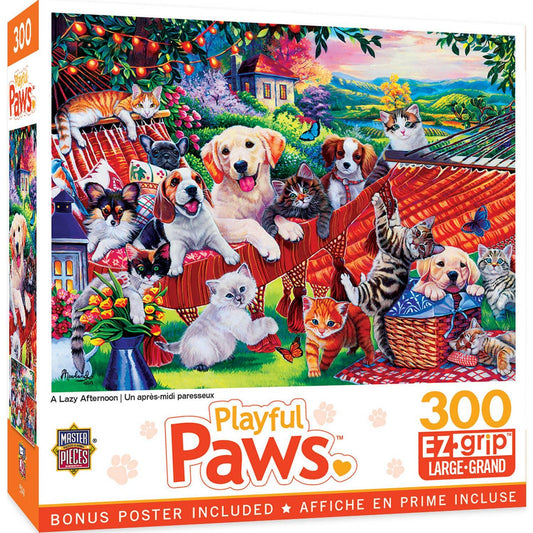 Playful Paws A Lazy Afternoon 300 Piece Puzzle | Masterpieces Puzzles - BIG FRENCHIES