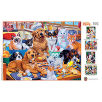 Playful Paws - Baking Cookoff 300 Piece EZ Grip Puzzle by MasterPieces | Adorable Kitten and Puppy Jigsaw Puzzle - BIG FRENCHIES