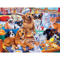 Playful Paws - Baking Cookoff 300 Piece EZ Grip Puzzle by MasterPieces | Adorable Kitten and Puppy Jigsaw Puzzle - BIG FRENCHIES