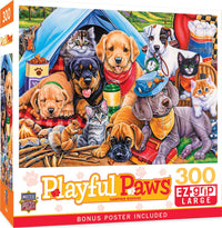 Playful Paws - Camping Buddies 300 Piece EZ Grip Jigsaw Puzzle | Masterpieces Puzzles - BIG FRENCHIES
