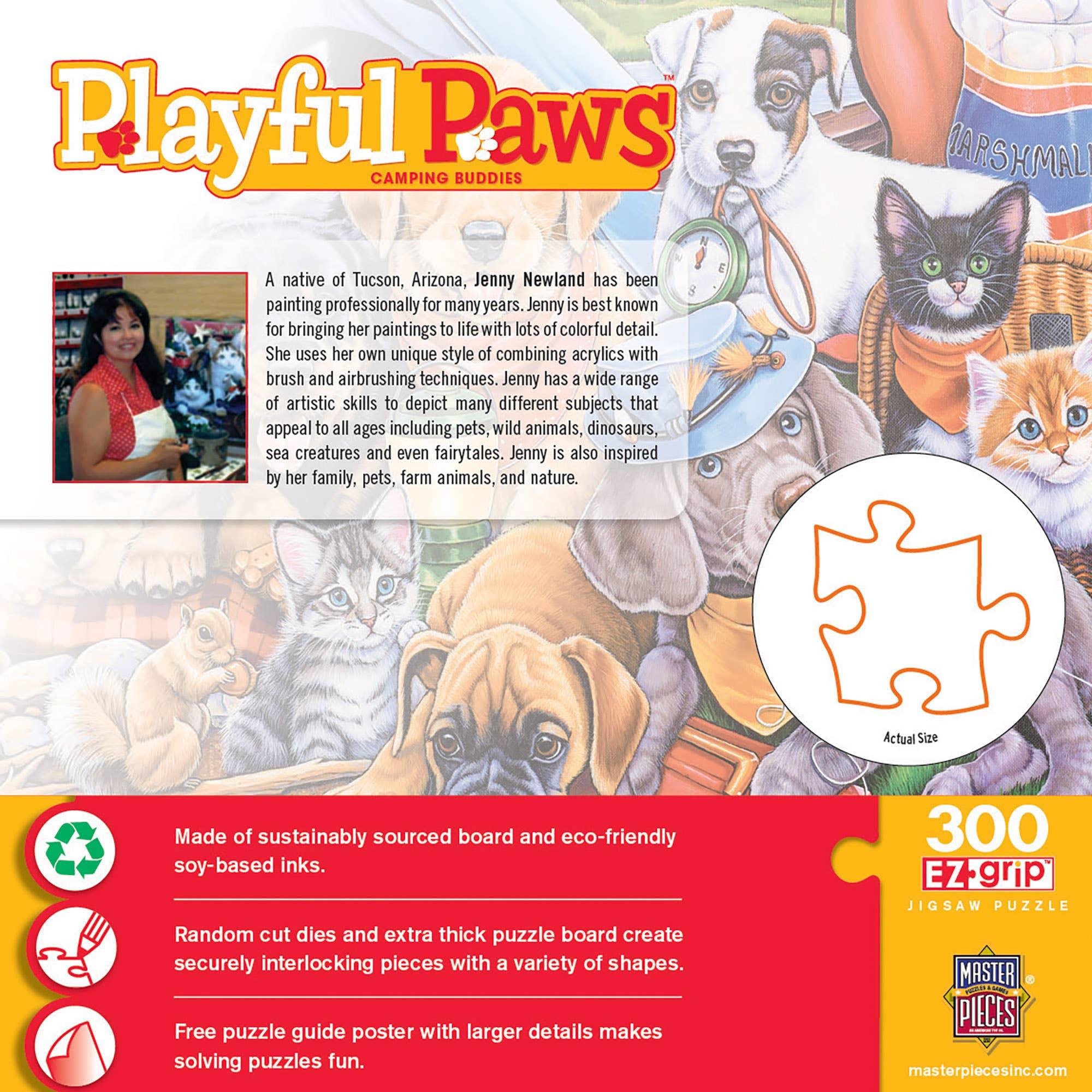 Playful Paws - Camping Buddies 300 Piece EZ Grip Jigsaw Puzzle | Masterpieces Puzzles - BIG FRENCHIES