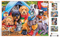 Playful Paws - Camping Buddies 300 Piece EZ Grip Jigsaw Puzzle | Masterpieces Puzzles - BIG FRENCHIES