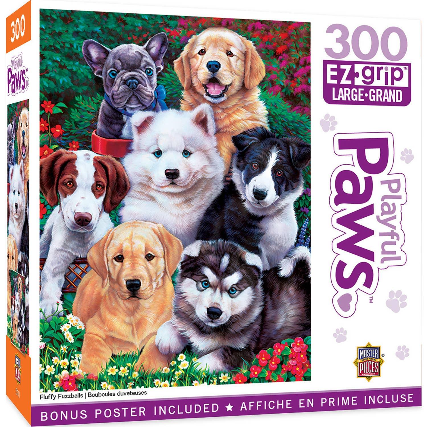 Playful Paws - Fluffy Fuzzballs 300 Piece EZ Grip Puzzle by MasterPieces - BIG FRENCHIES
