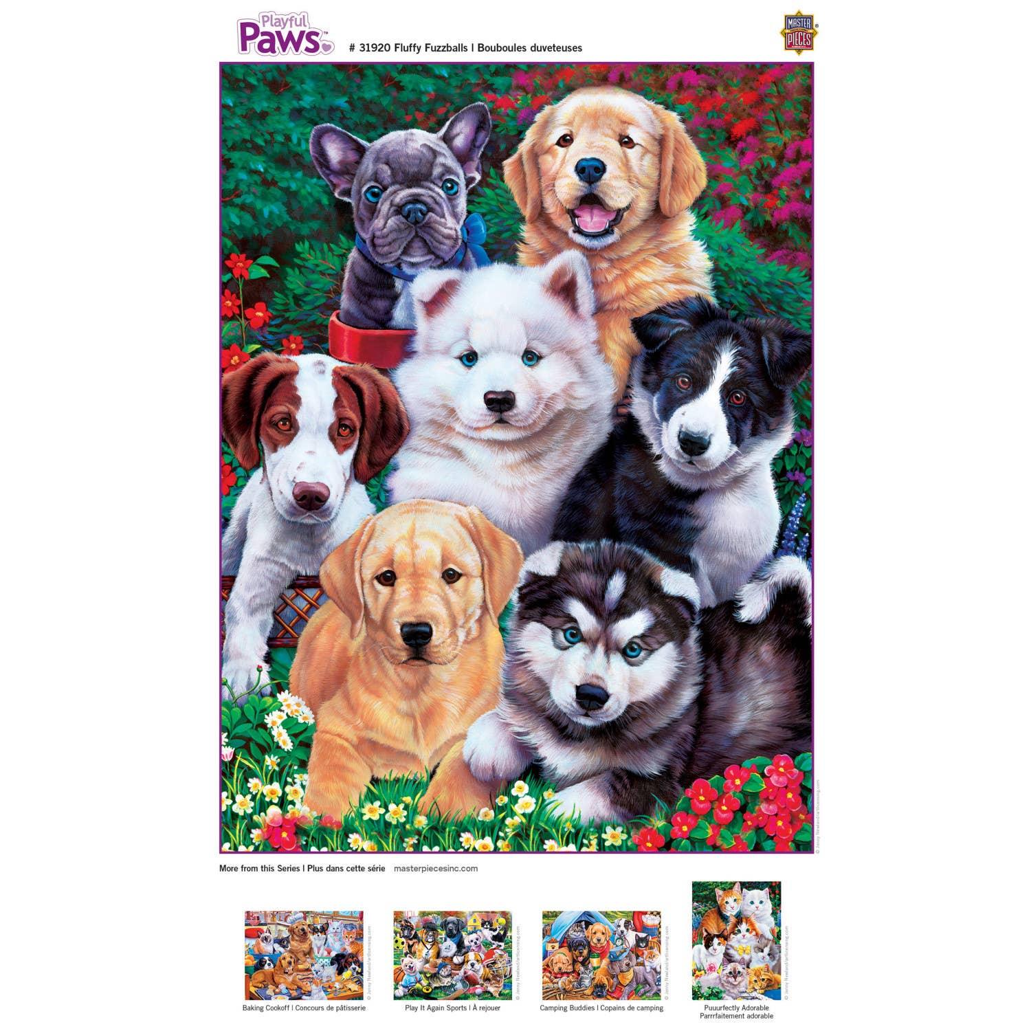 Playful Paws - Fluffy Fuzzballs 300 Piece EZ Grip Puzzle by MasterPieces - BIG FRENCHIES