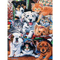 Playful Paws - Hide and Seek 300 Piece EZ Grip Puzzle by MasterPieces - BIG FRENCHIES