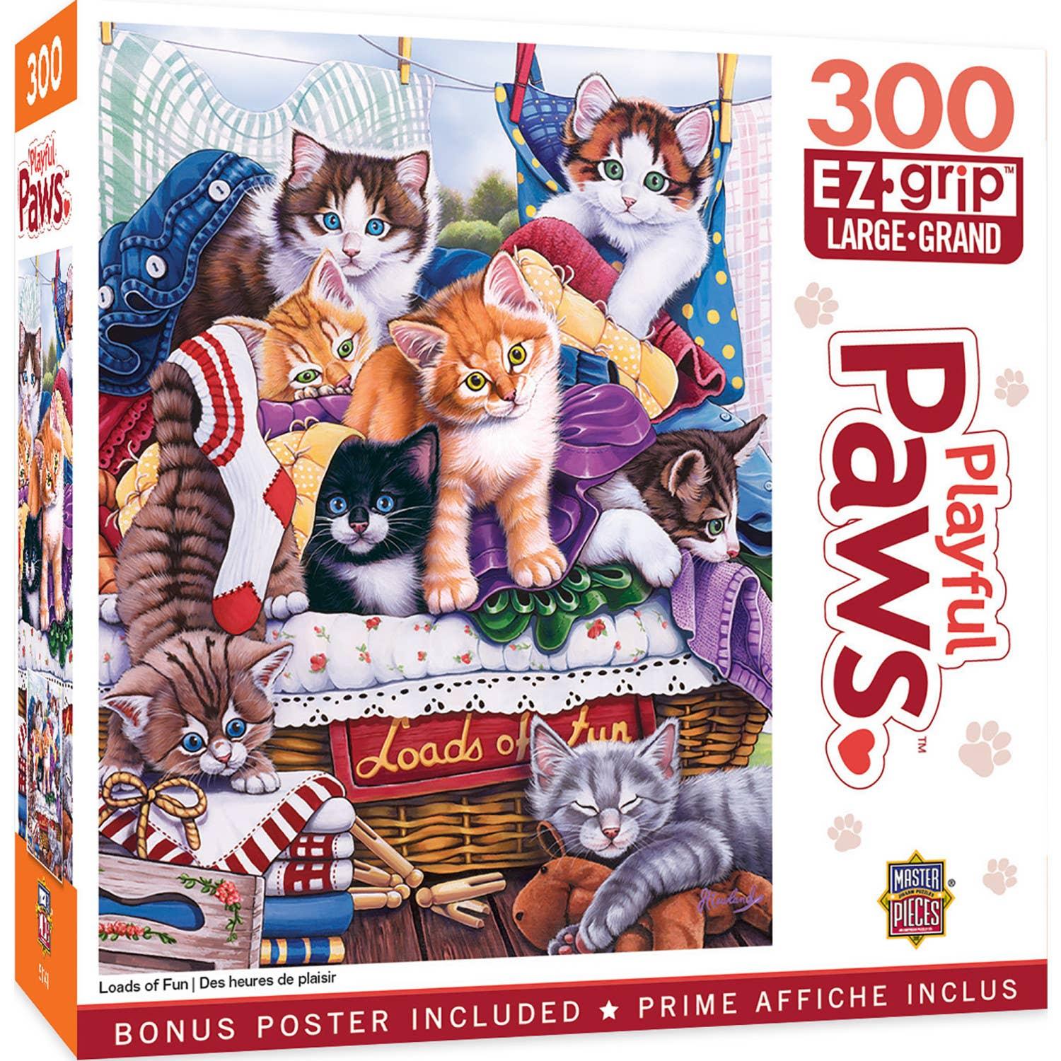 Playful Paws - Loads of Fun 300 Piece EZ Grip Puzzle by MasterPieces - BIG FRENCHIES