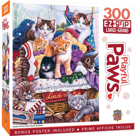 Playful Paws - Loads of Fun 300 Piece EZ Grip Puzzle by MasterPieces - BIG FRENCHIES