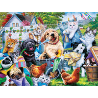 Playful Paws - Washing Time 300 Piece EZ Grip Puzzle by Masterpieces Puzzles - BIG FRENCHIES