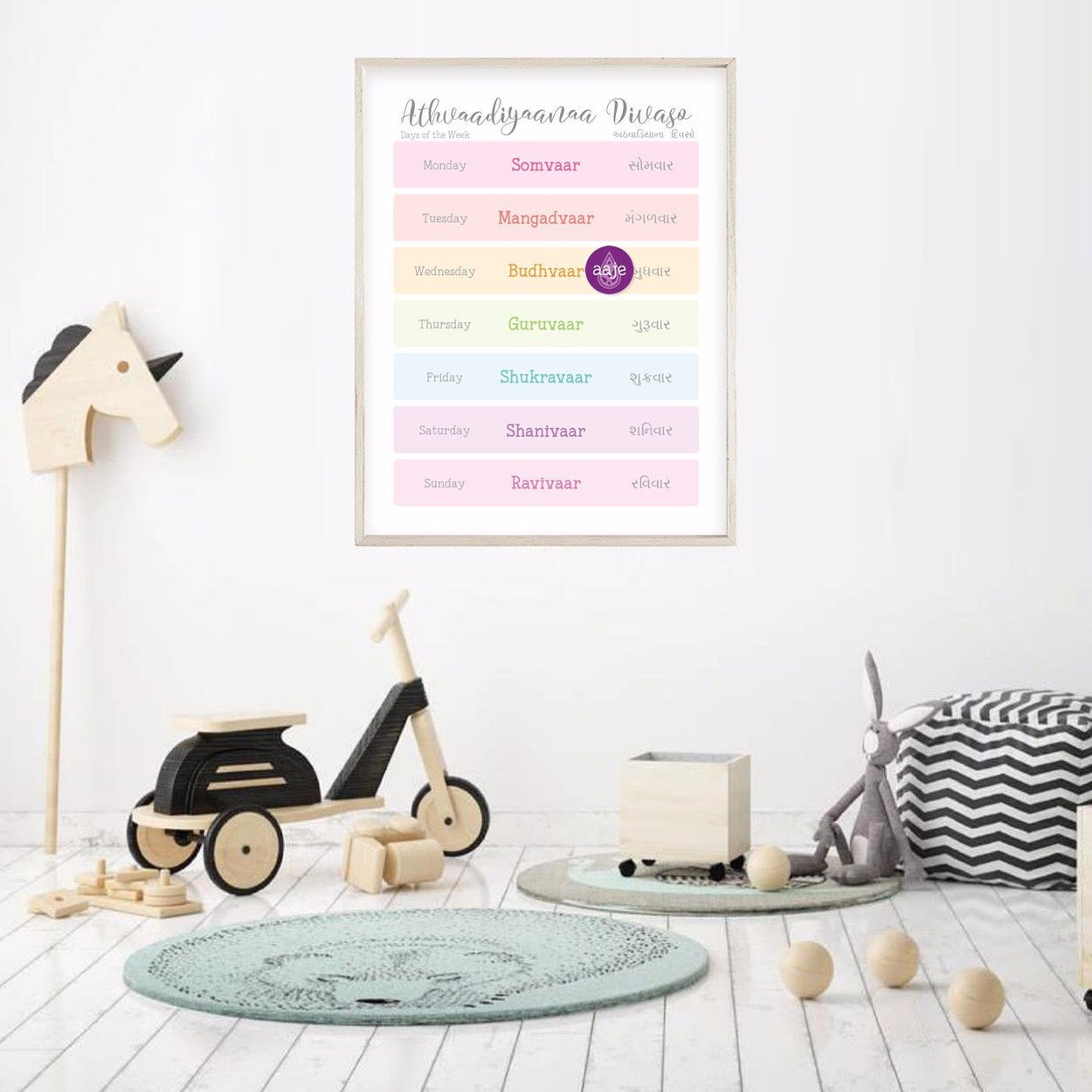 Bilingual Weekdays Poster • Gujarati | Hindi