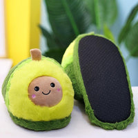 Plush Avocado Slippers Fruit Toys Cute Warm Winter Shoes Women Indoor Household Slippers With Fuzzy Plush Faux Fur Comfy Memory Foam Slip On House Shoes - BIG FRENCHIES
