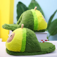 Plush Avocado Slippers Fruit Toys Cute Warm Winter Shoes Women Indoor Household Slippers With Fuzzy Plush Faux Fur Comfy Memory Foam Slip On House Shoes - BIG FRENCHIES