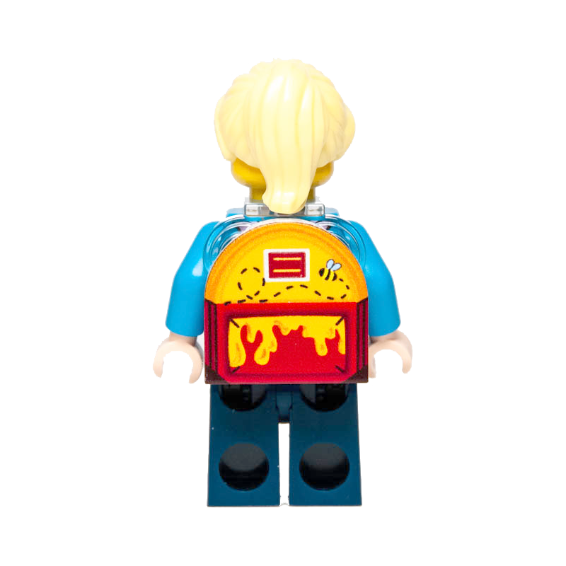 Pooh Bear Lugfly Cosplay Mini Backpack - Minifig Scale - Custom Printed - Made Using LEGO® Parts