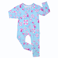 Hamptons Pool Party Pink Zippered Romper