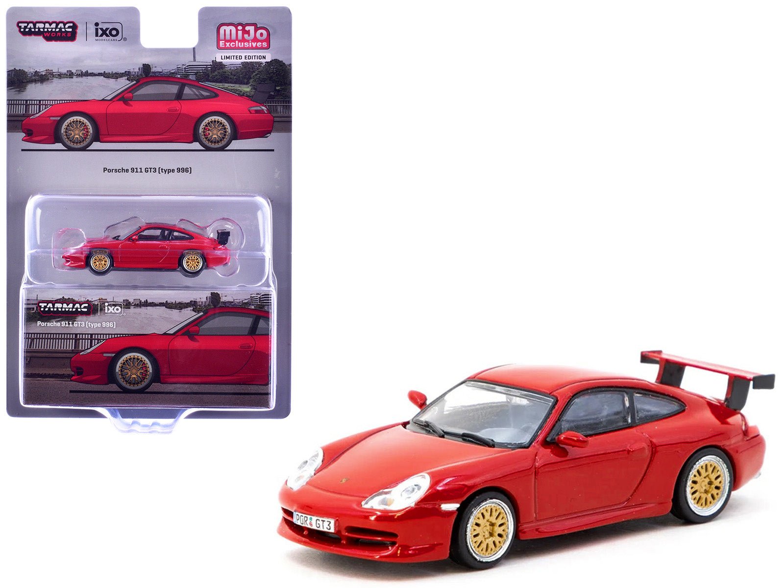 Porsche 911 GT3 (996) Red "Global64" Series 1/64 Diecast Model by Tarmac Works  free shipping USA