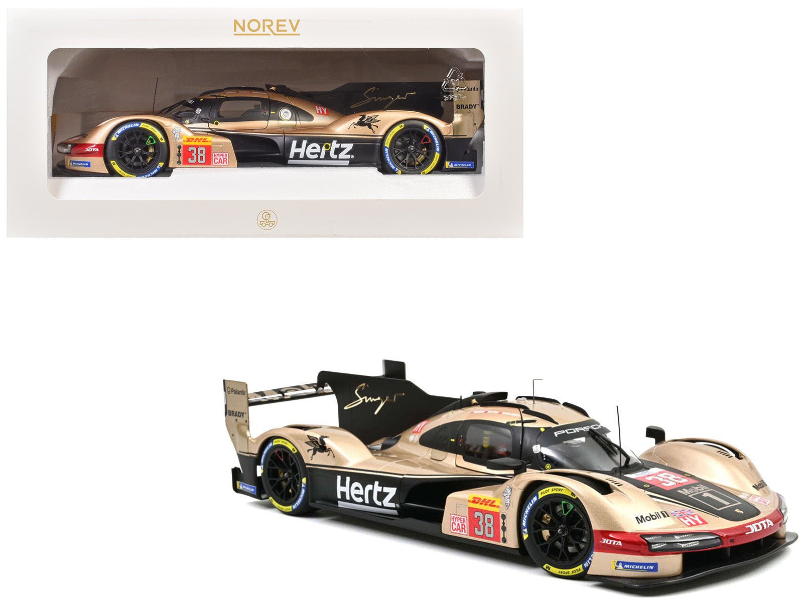 Porsche 963 #38 Jenson Button - Phil Hanson - Oliver Rasmussen "Hertz Team Jota" "Lone Star Le Mans" (2024) 1/18 Diecast Model Car by Norev  free shipping USA
