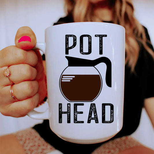 Pot Head Coffee Ceramic Mug 15 oz - BIG FRENCHIES