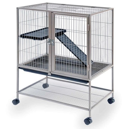 Prevue Pet Products Frisky Ferret Cage 486 for Ferrets and Chinchillas with Ramp, Ladder and Rolling Stand