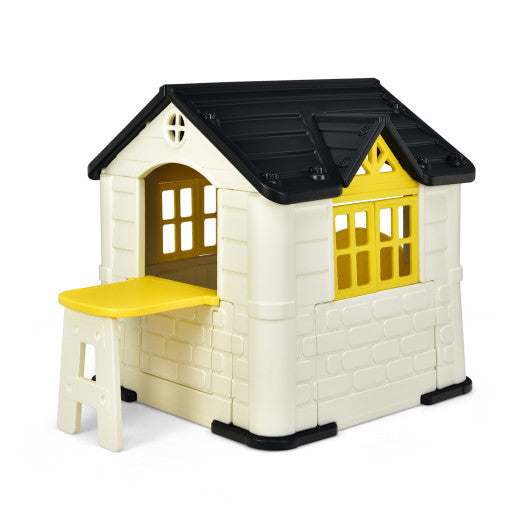 Kid’s Playhouse Pretend Toy House For Boys and Girls 7 Pieces Toy Set-Yellow - BIG FRENCHIES