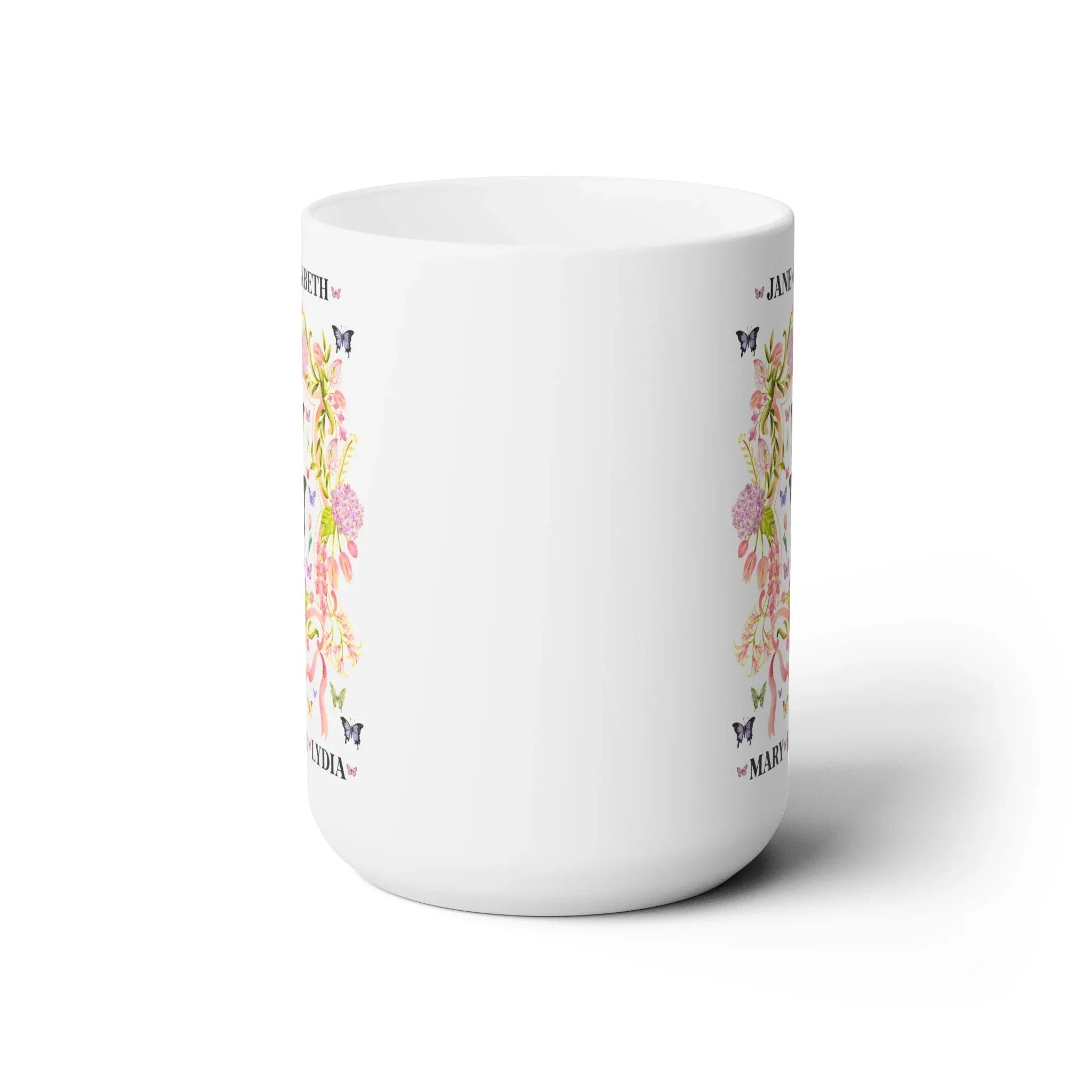 Pride and Prejudice Bennet Sisters Coffee Mug with Butterflies - BIG FRENCHIES
