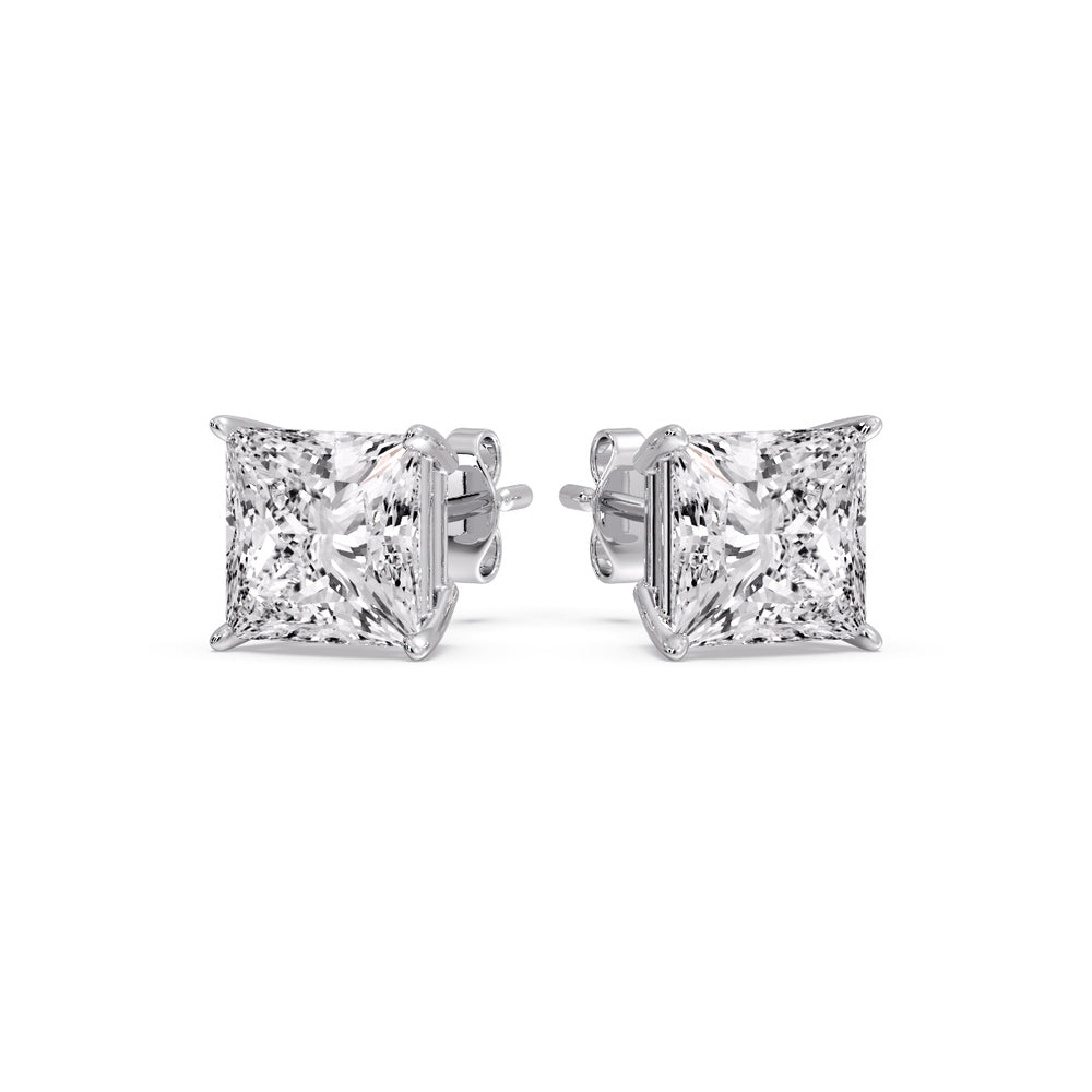 Princess-Cut Diamond Solitaire Stud Earrings (1 - 10ct | GIA & IGI Certified)