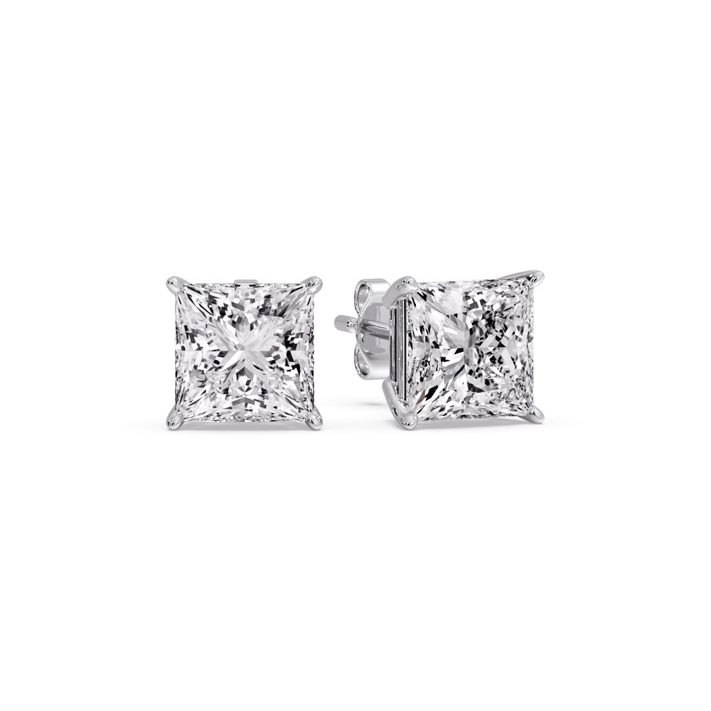 Princess-Cut Diamond Solitaire Stud Earrings (1 - 10ct | GIA & IGI Certified)